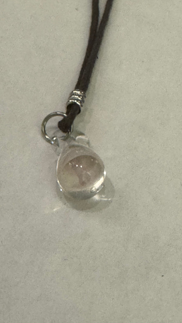 Mushroom Necklace in Glass Teardrop - Nature-Inspired Spiritual Pendant for Magic and Connection