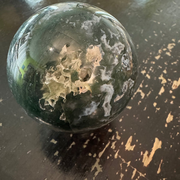 Moss Agate Sphere 13oz
