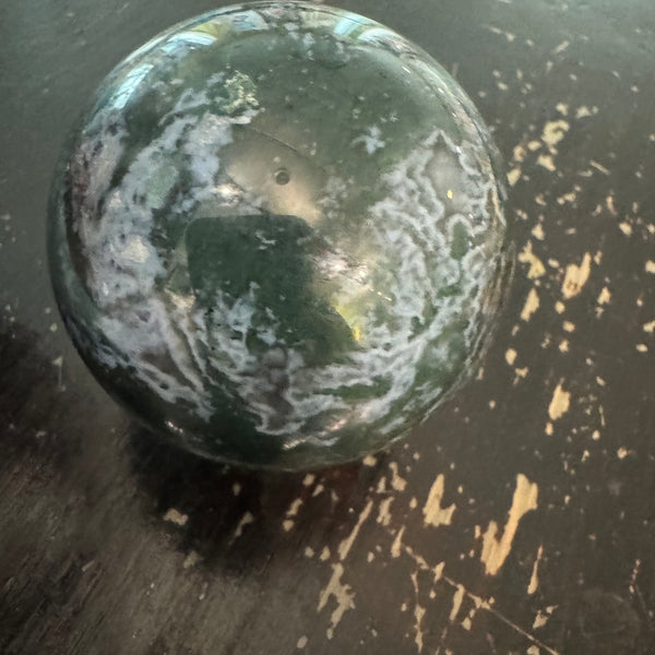 Moss Agate Sphere 13oz
