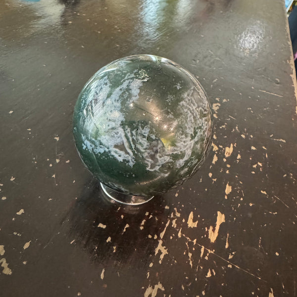 Moss Agate Sphere 13oz