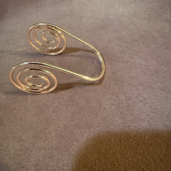 Handmade Copper Spiral Adjustable Palm Ring for Meditation and Grounding