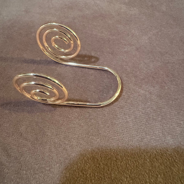 Handmade Copper Spiral Adjustable Palm Ring for Meditation and Grounding