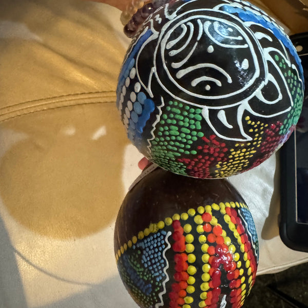 Maraca Percussion Shaker with Colorful Dot Designs
