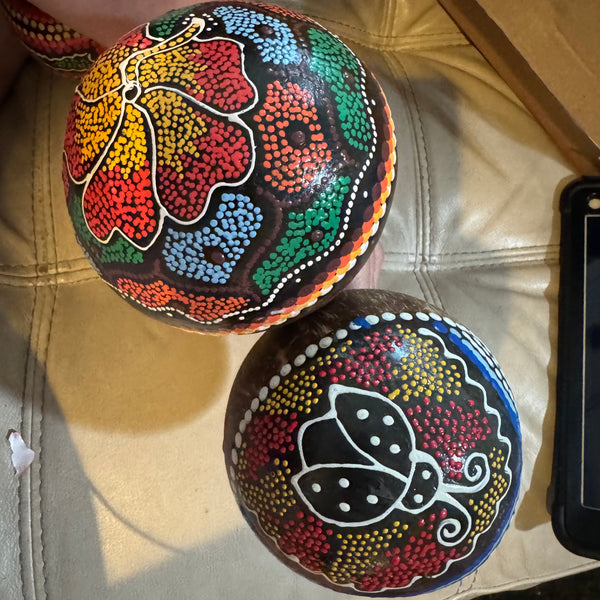 Maraca Percussion Shaker with Colorful Dot Designs