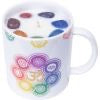 3-in-1 Chakra Ceramic Mug - Coffee Mug, Candle Holder, and Incense Holder with Gemstones