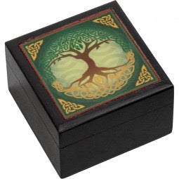 Velvet Lined Printed Clear Top Jewelry Box - Tree of Life