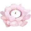 Rose Quartz Tealight Holder - Gemstone Cluster Crystal Candle Holder for Love and Healing