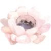 Rose Quartz Tealight Holder - Gemstone Cluster Crystal Candle Holder for Love and Healing