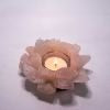 Rose Quartz Tealight Holder - Gemstone Cluster Crystal Candle Holder for Love and Healing