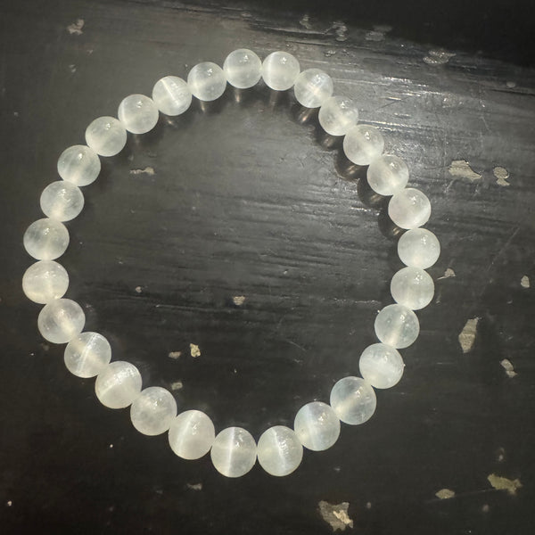 Selenite Satin Bracelet 6mm