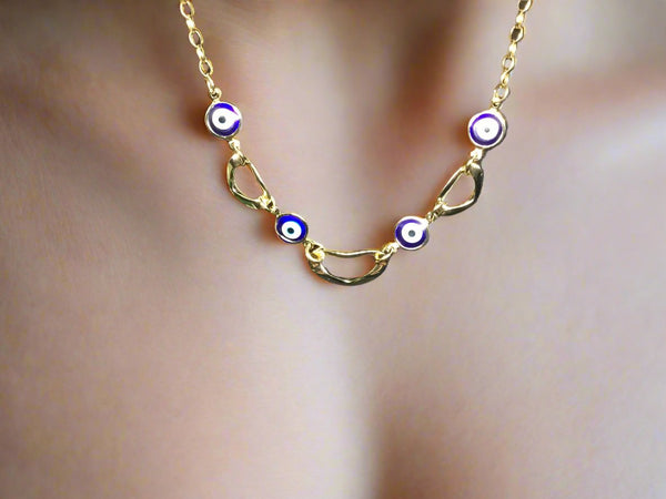 Nice & Bella Necklace evil eye gold tone