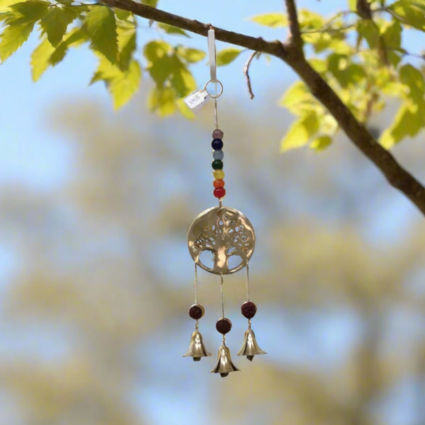 Brass Bell Chime Chakras - Tree of Life