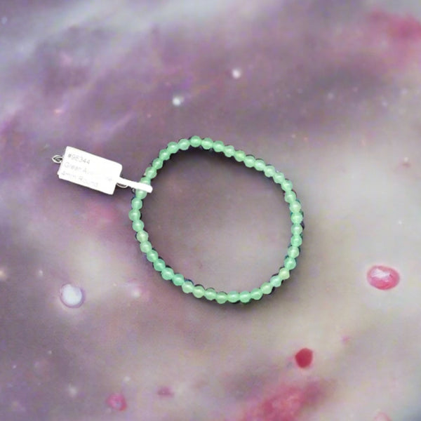 Elastic Bracelet 4mm Round Beads - Green Aventurine*