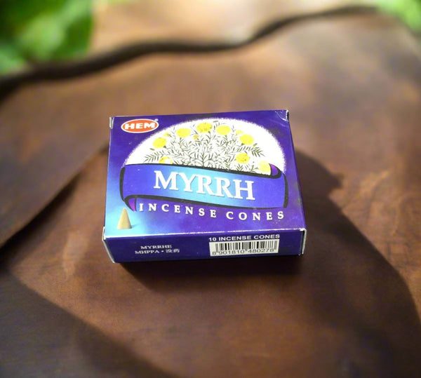 Hem Myrrh Incense Cones in Box 10 cones