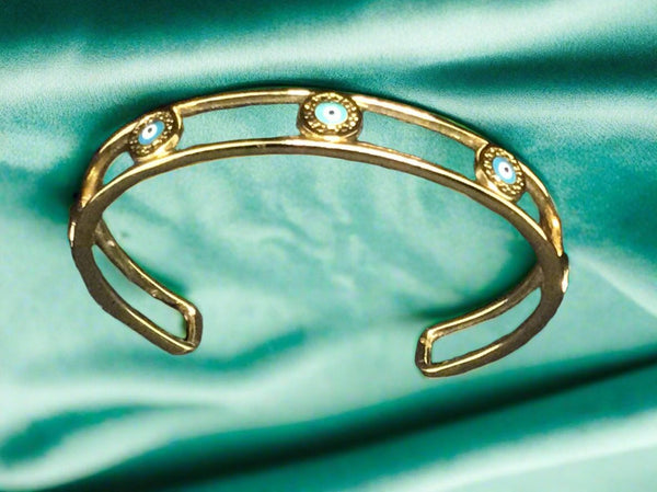 Nice & Bell bracelet gold tone with evil eye