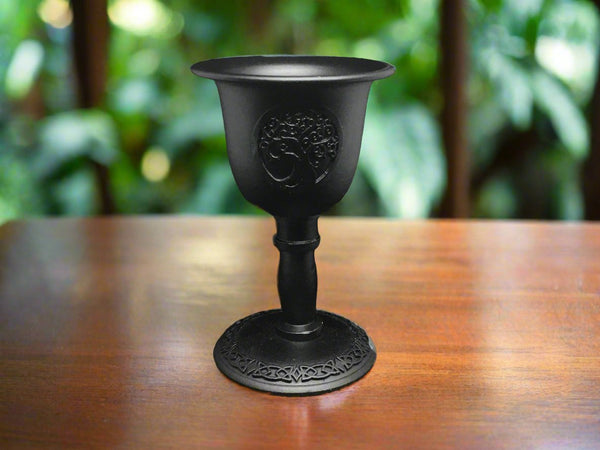 Metal Chalice Mini Candle Holder - Tree of Life