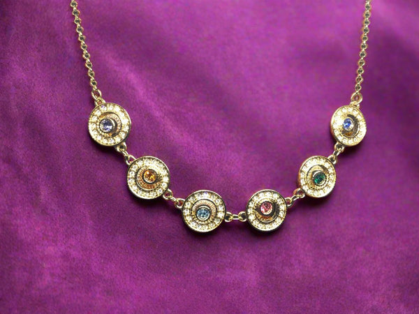 Nice & Bella Necklace Multi color gold tone