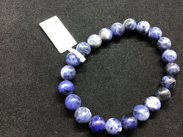 Elastic Bracelet 8mm Round Beads - Sodalite