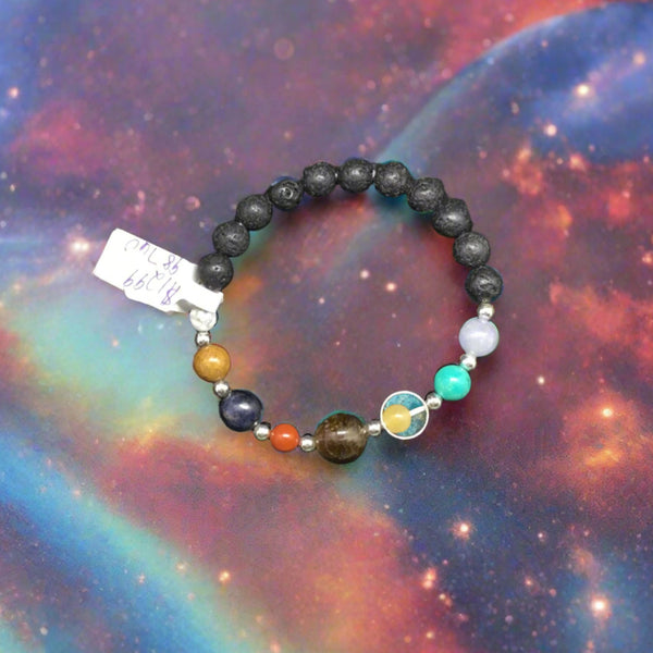 Gemstone & Lava Solar System Bracelet