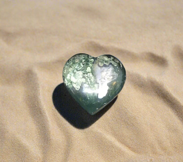 Puffed Gemstone Heart - Bloodstone