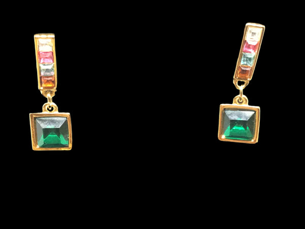 Earring Nice & Bella Multi color ,Gold and Green