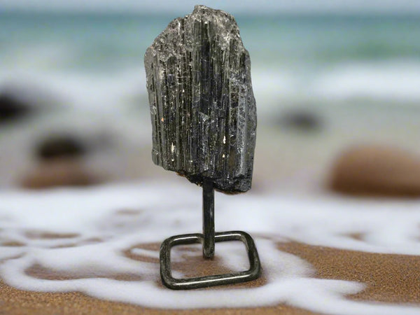 Black Tourmaline  on a stand