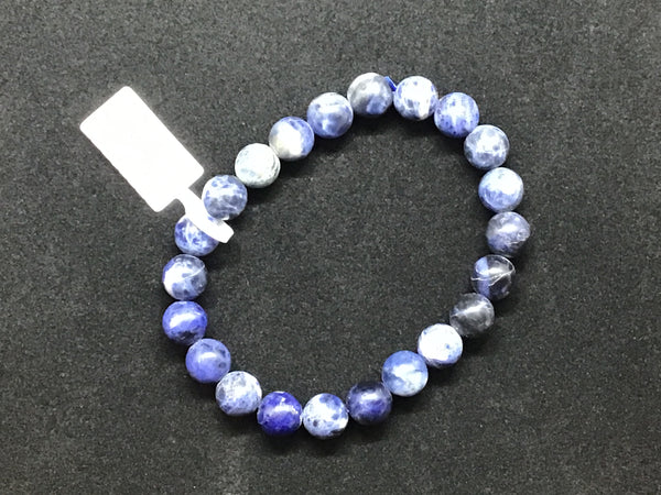 Elastic Bracelet 8mm Round Beads - Sodalite