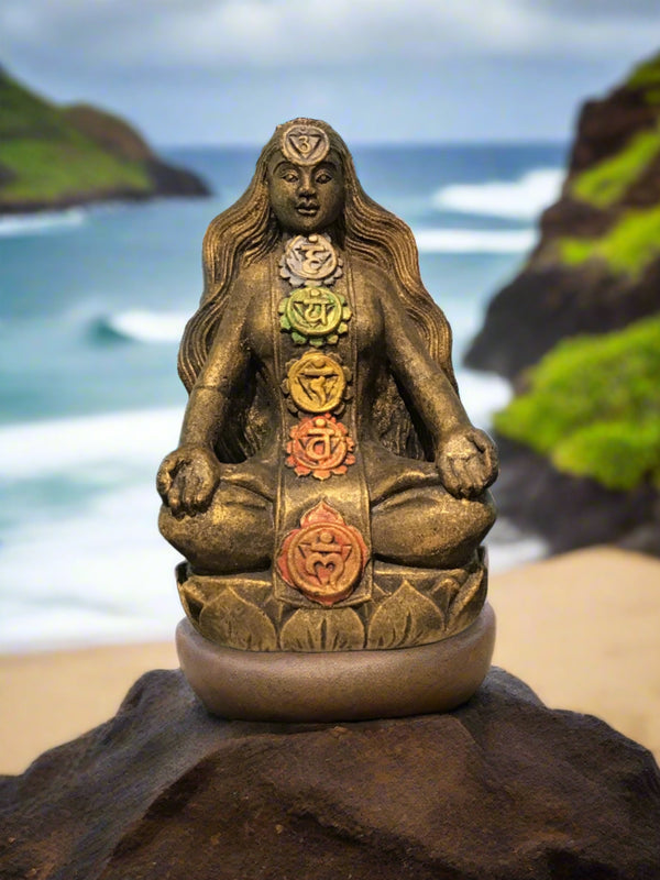 Volcanic Stone Statue - Chakra Goddess