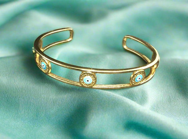 Nice & Bell bracelet gold tone with evil eye