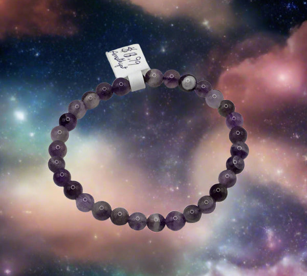 Amethyst Bracelet  6 mm Round Beads