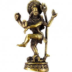 Mini Brass Dancing Shiva Figurine - Nataraja Statue for Transformation, Cosmic Energy, and Altar Decor