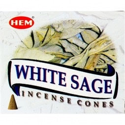 Hem Incense Cones in Display Box 10 cones White Sage*