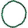 Bracelet - Elastic Bracelet 4mm Round Beads - Reconstituted Malachite*