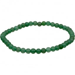 Elastic Bracelet 4mm Round Beads - Green Aventurine*