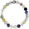 Elastic Bracelet 8mm Round Beads -  Rainbow Fluorite*