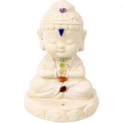 Gypsum Cement Statue Incense Holder - Chakra Buddha 3.5 inch