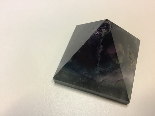 Rainbow fluorite pyramid