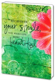 Tree-Free Greetings Recycled Soft Cover Journal, Ruled, 5.5 x 7.5 Inches, 160 Pages, Your Smile Themed Inspiring Quote Art