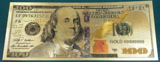 100 dollar gold bill