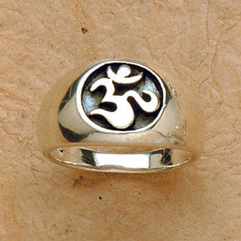 Sterling Silver Carved Om Ring
